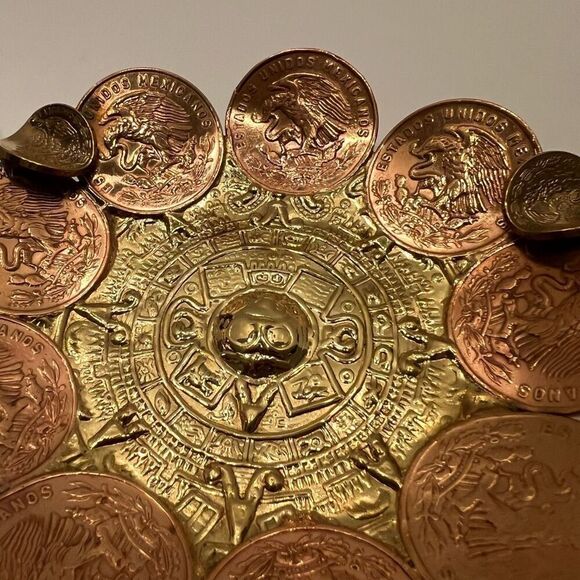 Vintage Mexican Coin Dish Ashtray - Picture 6 of 12